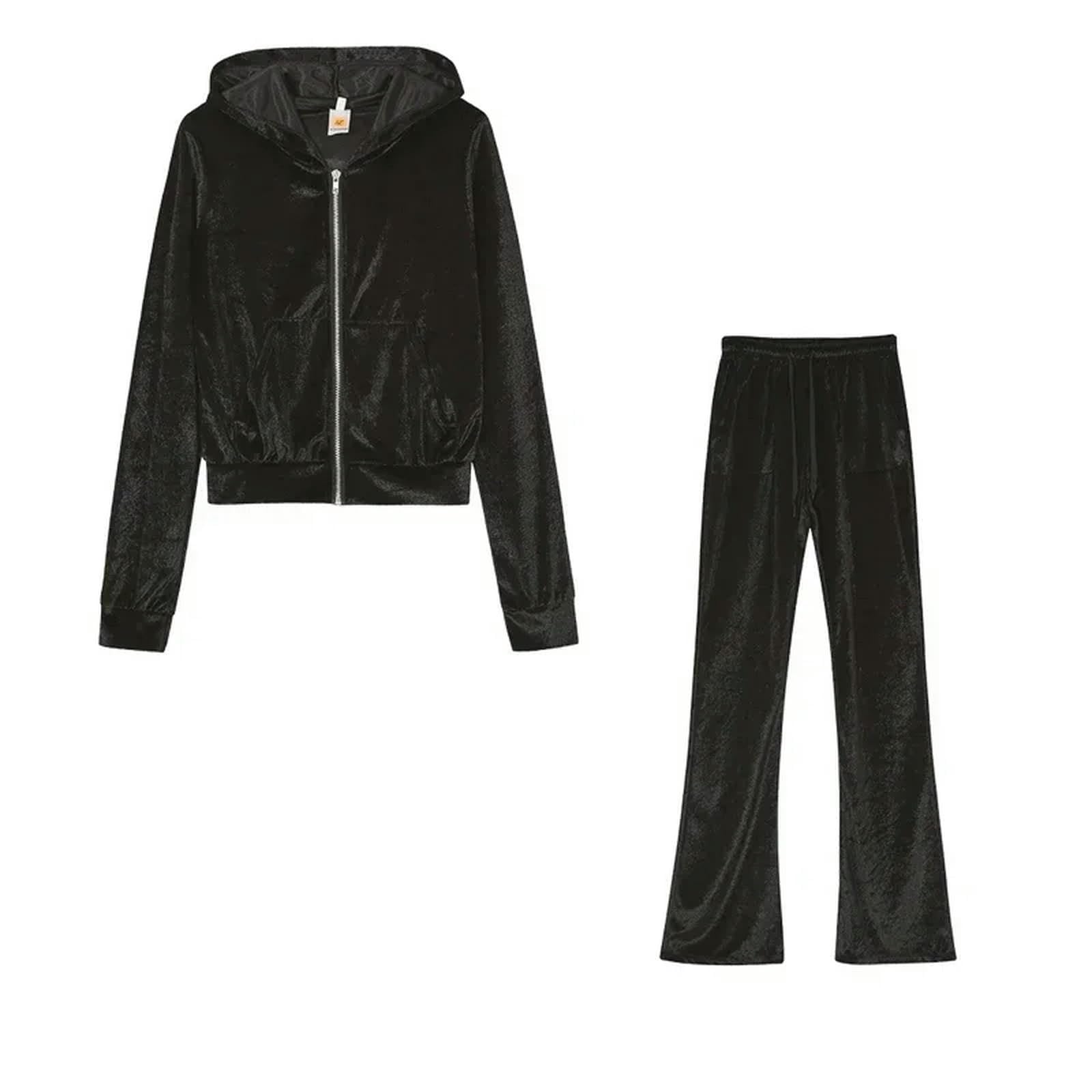 Ensemble deux pièces femme pantalon large noir taille L résolvant le manque de confort