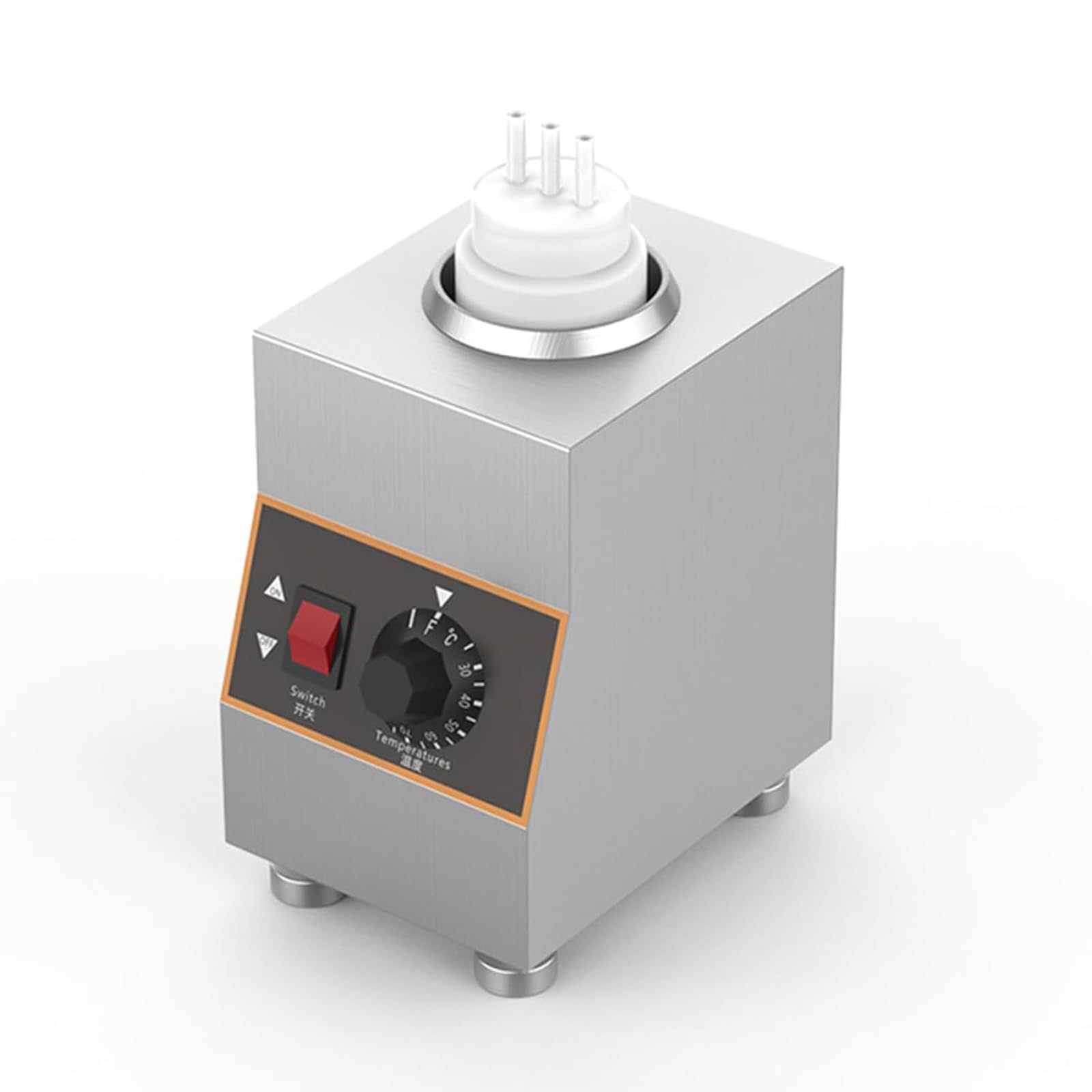 Calentador de salsas eléctrico comercial con botella de 650 ml, dispensador de salsa de queso eléctrico comercial, control de temperatura, para calentar chocolate, mantequilla y mermelada (30 – 85 °C)