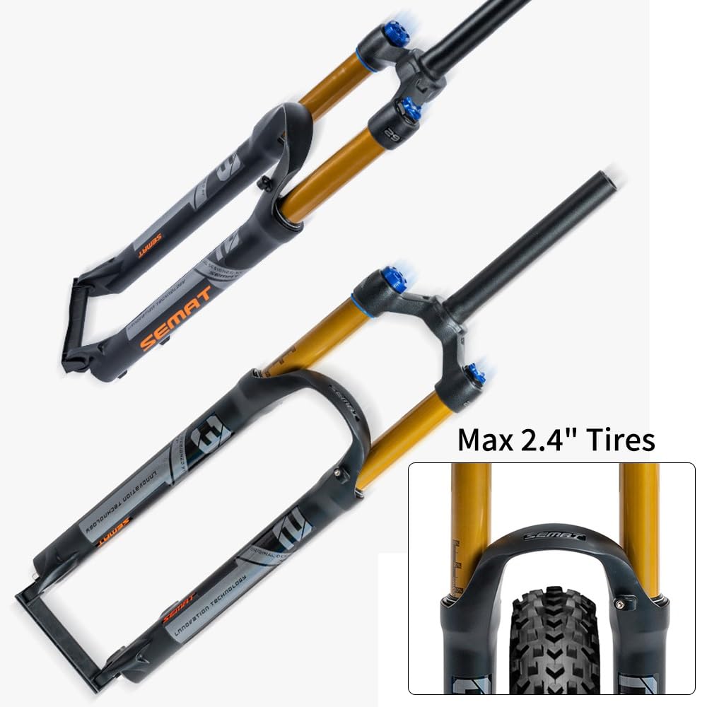Mountainbike-Federgabel 26/27,5/29 Zoll, 1 1/8" Federweg, 120 mm Luftfederung, Scheibenbremsaufnahme, 9 x 100 mm Schnellspanner, manueller Lockout (Schwarz, 26 Zoll)