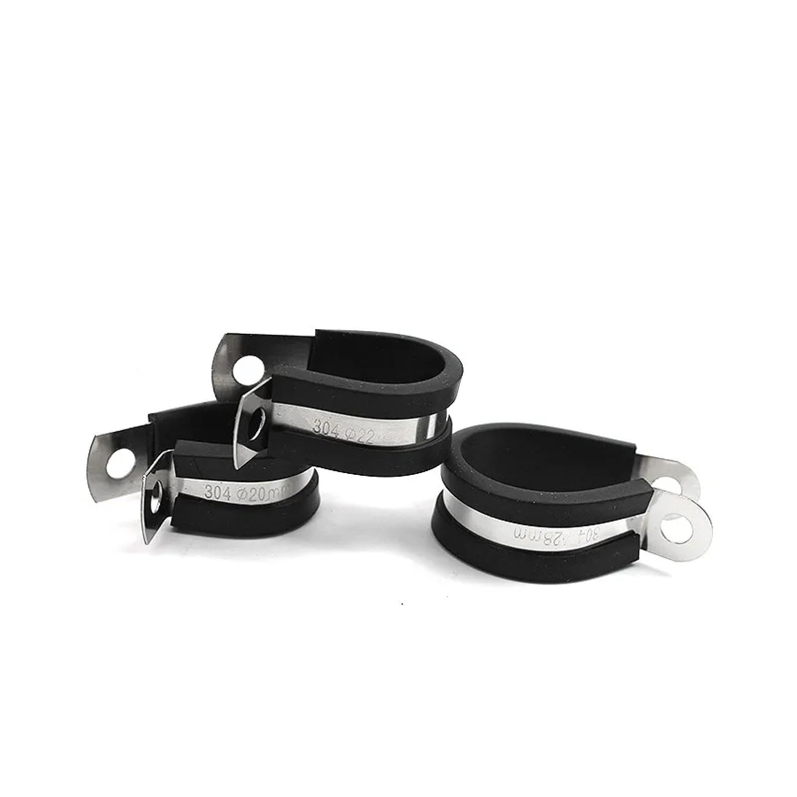 Abrazaderas de tubo de manguera de montaje de Cable, Clips P forrados de goma de acero inoxidable 304, 6MM-55MM, 2 uds.(13MM 2PCS)