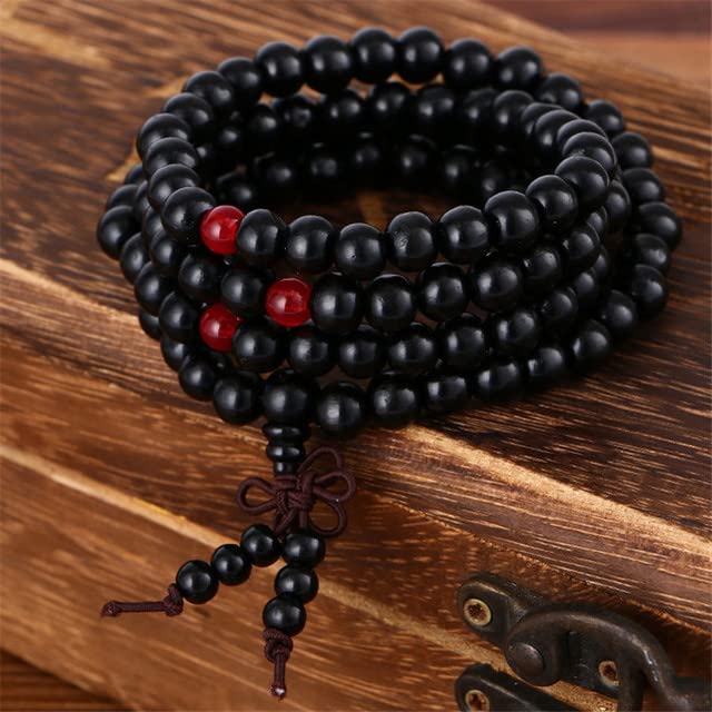 Pulsera clásica de sándalo Natural de 108 Cuentas de 8mm, Pulsera de Yoga con Cuentas de oración de Madera de Buda Budista para Hombres, Collar Unisex de Mala
