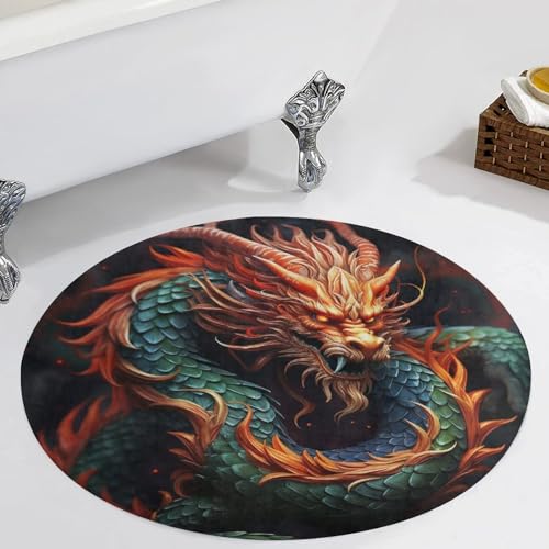 Alfombra pequeña de cocina y salón lavable con dragón chino 6