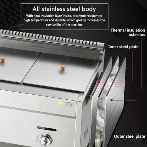 Friteuse à gaz grande capacité 20L en inox pour friture et cuisson