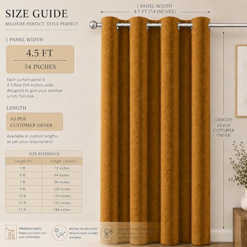 Image of Velvet Curtains | Heavy Soft Premium Velvet Drapes for Bedroom and Living Room | Semi Light Blocking, Thermal Insulated and Noise Reducing Window Panels | 5 Feet, Set of 2 (Brown)