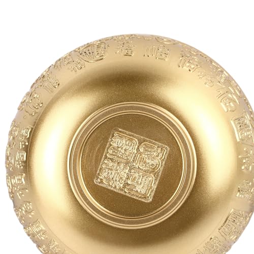 Acouto Messing Fortune Bowl, 3,94 -Zoll -Durchmesser, 2,16 -Zoll -Höhen -Tisch -Herzstück, das Schüssel für Brennende Weihrauch, Meditation, Yoga, Symbolik, Dekor und Spirituelle
