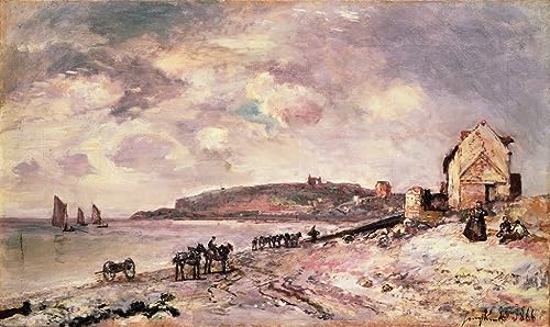 Toile Paysage Marin Jongkind - Tableau Plage et Poneys pour Salon 60x90cm