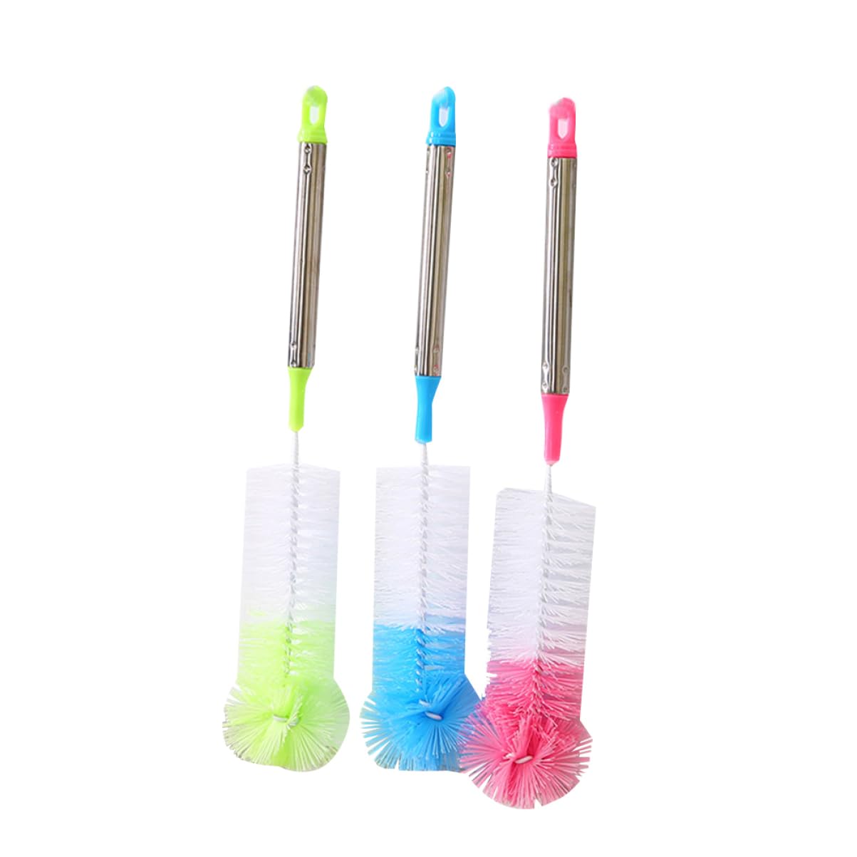 2 Set Spazzola Per Bottiglie Rondella Per Bottiglie Detergente Per Tazza Per Bottiglia In Nylon 3 pezzi*2