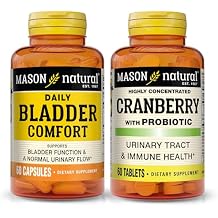 MASON NATURAL Daily Bladder Comfort & Cranberry Probiotic Bundle with Calcium, Cranberry & Probiotics to Support Normal Bladder & Urinary Functions