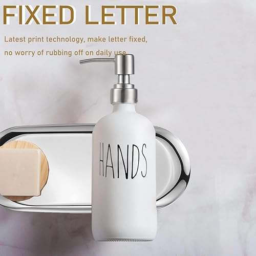 Miniatura 6 de Dispensador de jabón para platos, dispensador de jabón de manos con vidrio grueso, dispensador de jabón para fregadero de cocina, bomba de acero