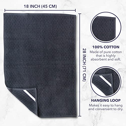 Lynxtex Kitchen Towels - Pack Of 6-100% Cotton Dish Towels For Kitchen - Super Absorbent Dish Cloths - Mixed Tea Towels & Bar Towels (Flat, Terry & Basket Weave) - 18 X 28 Inches (Dark Grey) #TOP2
