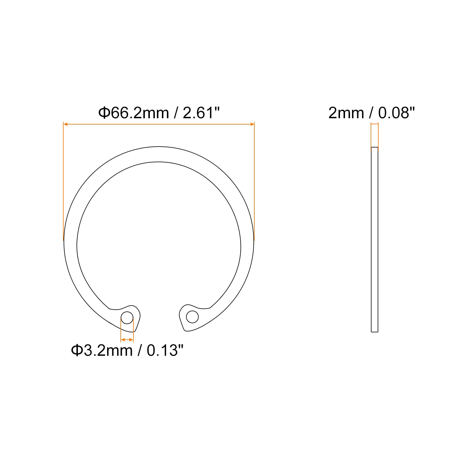 Stainless Steel Retaining Rings - 5 Pack -2