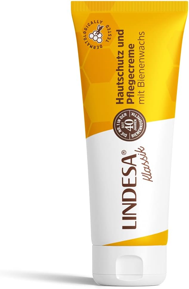 Lindesa Pflegecreme mit Bienenwachs Handcreme Hautschutzcreme Hand Creme PE-Tube 60ml (1)