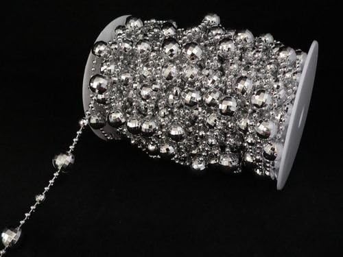 60 ft Disco Ball Faux Crystal Beads by the spool - Silver