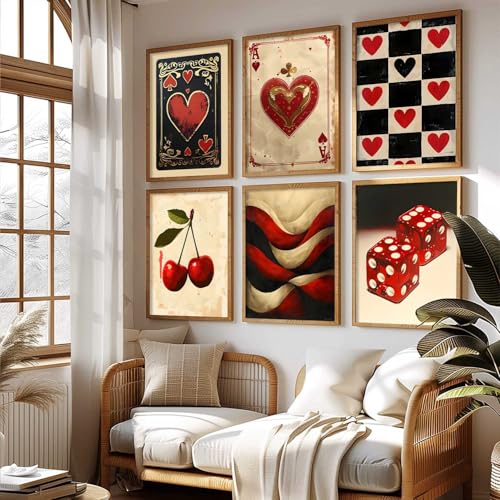 Image of kotart - Poker Theme Wall Paintings For Hanging Home Decor Frame | Poster With Frames living Room Bedroom Set of 6 (14X20 Inch, F)