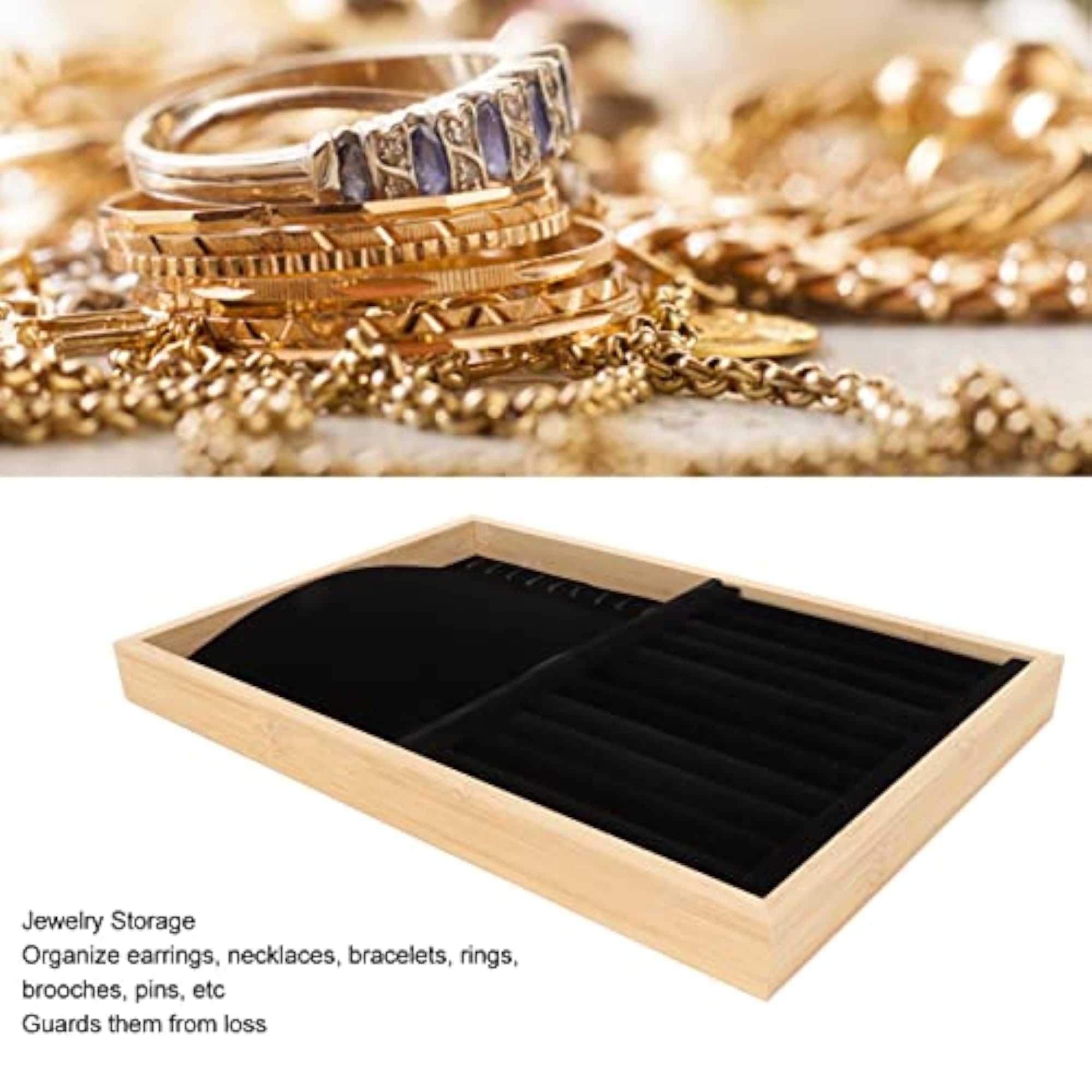 Jewelry Drawer Insert for Rings and Brooches, Stackable