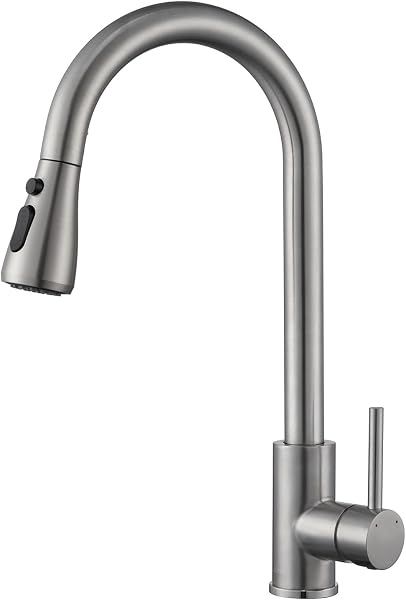 Mitigeur de Cuisine Extractible Haute Pression – Robinet Évier avec Douchette 3 Modes de Pulvérisation, Bec Pivotant 360°, en Acier Inoxydable 304 Brossé, Cartouche Céramique Haute Performance - 1