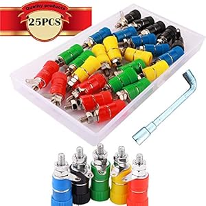 CESFONJER 25 stuks Binding post socket | bananenstekker poolklemmen voor 4MM bananenstekker luidspreker Terminal Binding Post luidsprekerkabel kabel stekker
