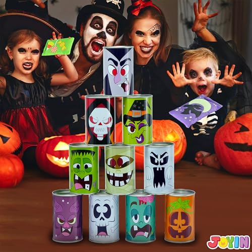 Image of JOYIN 13 Pcs Halloween Carnival Can Bean Bag Toss Games for Kids & Adults Trick or Treat Decoration, Home Decor Party Favors Supplies, Homeschooling Backyard Game