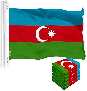 5 Pack Azerbaijan Azerbaijanis Azeris Flag 3x5Ft Printed 150D Polyester