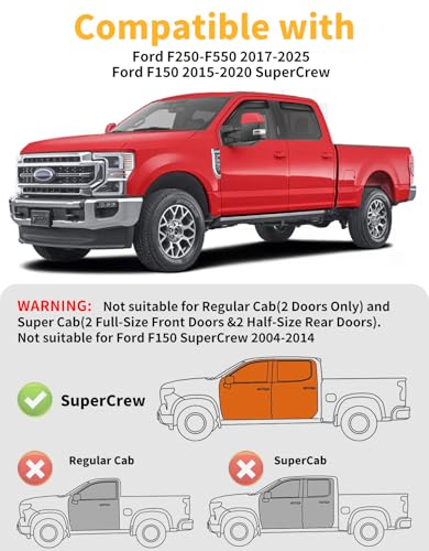 Image of Window Rain Guards for Ford F150 2015-2020 SuperCrew & F250-F550 2017-2026
