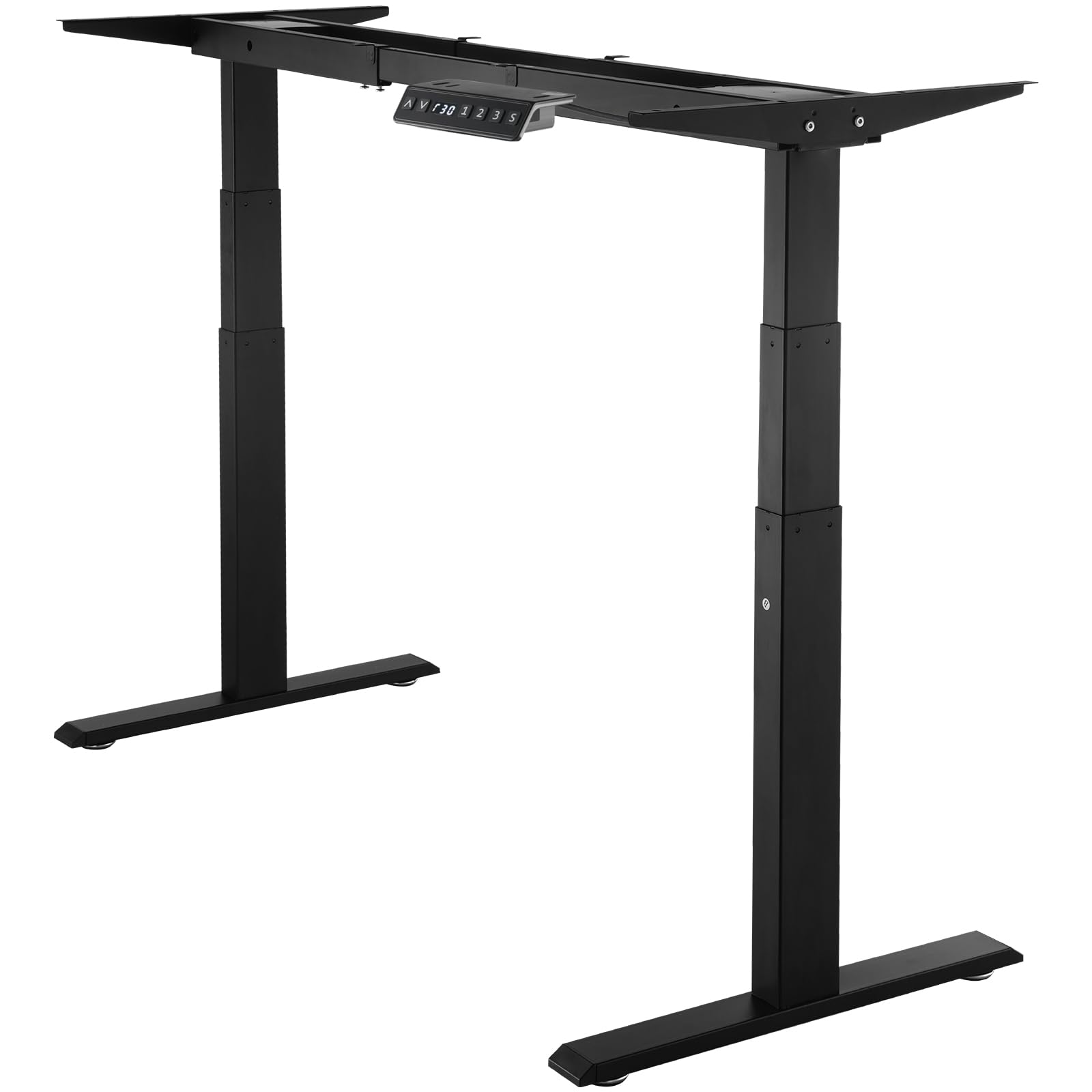 VEVOR Marco de Escritorio de Pie con Motor Dual Altura Ajustable 65-129 cm Patas Eléctricas para Escritorio Longitud de 110-178 cm Base de Estación de Trabajo para Hogar, Oficina, Solo Marco, Negro