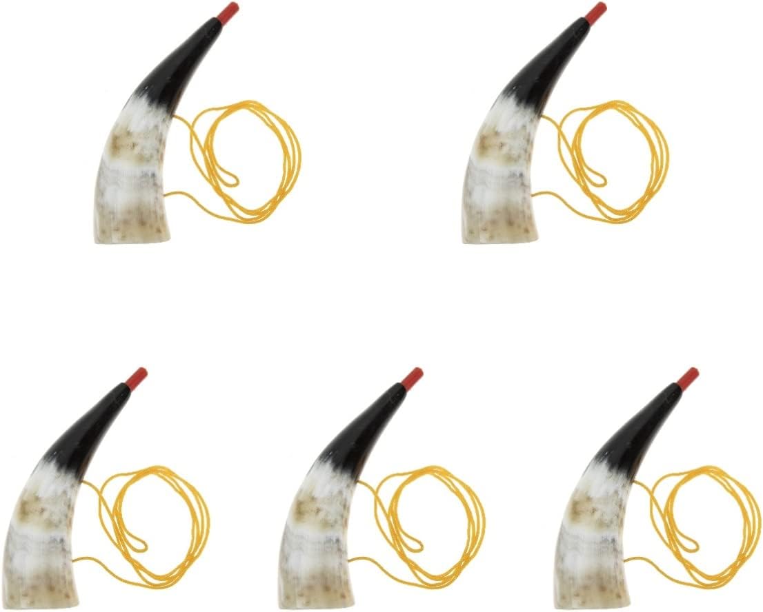 Juego de 5 piezas al aire libre Interesante animando trompetas animadoras correa al aire libre favores niños naturales fabricantes de cuernos