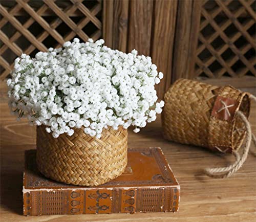 Hananona 12 Pcs Artificial Babys Breath Flowers, Fake Babies Breath Branches Gypsophila Pu Silica For Wedding Bridal Bouquet Home Floral Arrangement (White, 12) #TOP6