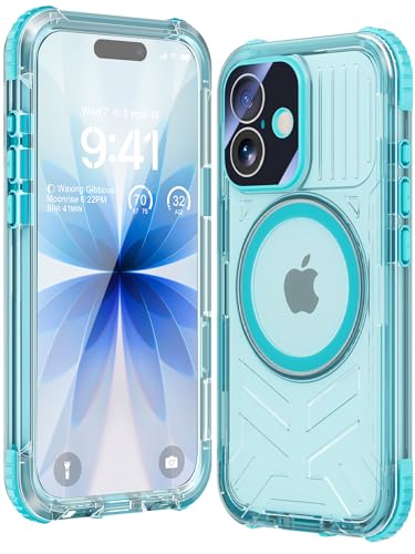 WIFORT for iPhone 17 Waterproof Case [Fit for Magsafe] with Sapphire Lens & Screen Protector IP68 Full Body 15FT Military Shockproof Magnetic Frosted Phone Cover with Lanyard 6.3 Teal
