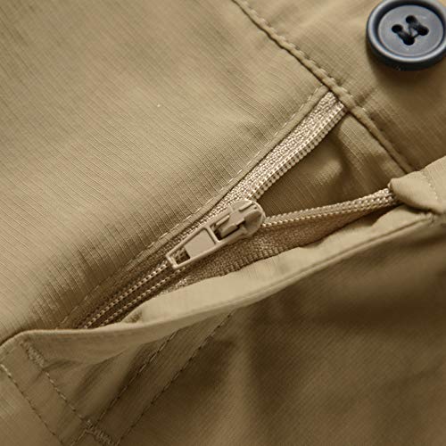 Kids' Cargo Hiking Shorts Boys Youth Casual Elastic Waist Outdoor Quick Dry Scout Uniform Shorts #9048 Khaki-L #TOP3