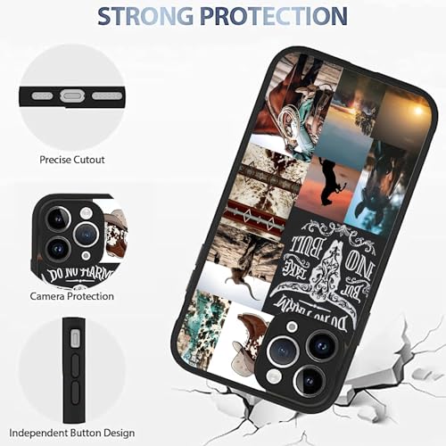 XUNQIAN Compatible for iPhone 13 Case, Aesthetic Collage Retro Cowgirl Cowboy Western Art Protective Magnetic Phone Case (for iPhone 13) by XUNQIAN - Used condition - Image 4