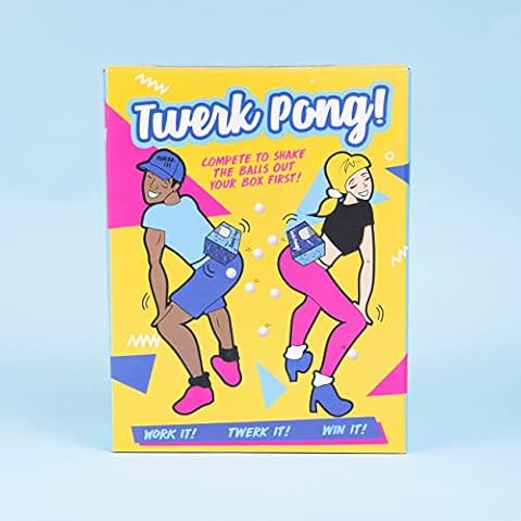 Fizz Creations Twerk Pong Novelty Game. The Original Twerk Family Party Game. Includes 10 Ping Pong Balls, Ribbon & Cardboard Boxes. Twerk to Shake The Ping Pong Balls Out! Cover