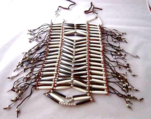 Hand Crafted Authentic Buffalo Hair Pipe Full Chest Plate Bone Breast Plate Native American3