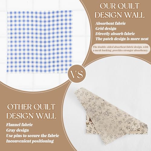 Image of Buryeah 1 Pcs Quilt Design Wall, White, 72 x 60 Inches, 2 in Grid Lines