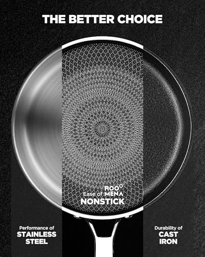 Image of Pots and Pans Set Hybrid Stainless Steel, 17PC Nonstick Tri-Ply Cookware Set w /Frying pan, Dishwasher & Oven Safe, PFOA-Free, Metal Utensil Safe, Suitable for All Cooktops