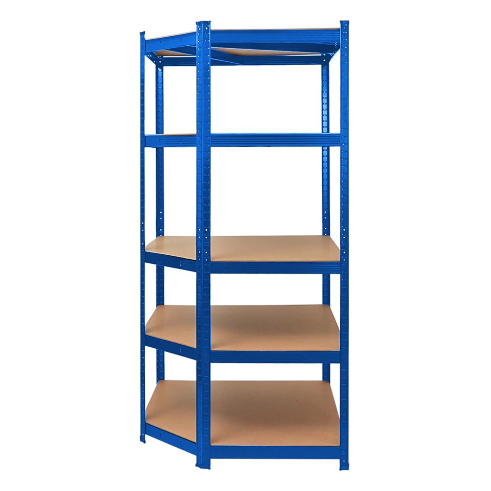 PROREGAL Mega Deal Eckregal Ragnar 1x: 180x90x60cm | Taurus 2X: 180x90x60cm Blau Fachlast 175kg, Kellerregal, Steckregal, Garagenregal, Lagerregal
