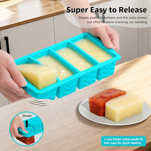 Pack de 5 moldes de silicona con tapa para congelar miniatura 4
