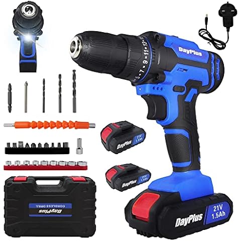 21V Cordless Drill with 2 Batteries Cover