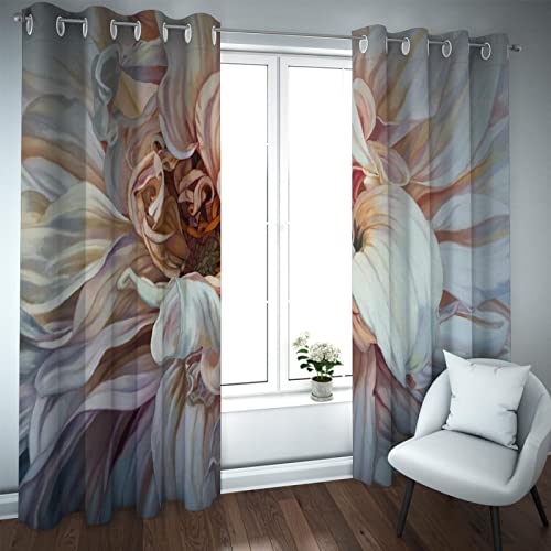 Cortinas opacas de flores rosadas Flores florecientes Niveles de cortinas de ahorro de energía para la sala de estar del dormitorio Cortinas insonorizadas Lavable a máquina 2xH270 x B140 cm