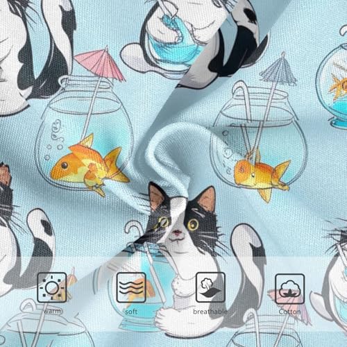 Cute Cats Goldfish Light Blue Toddler Underwear Floral 2t Cotton Panties for Girl Animal Undies Kids Briefs3