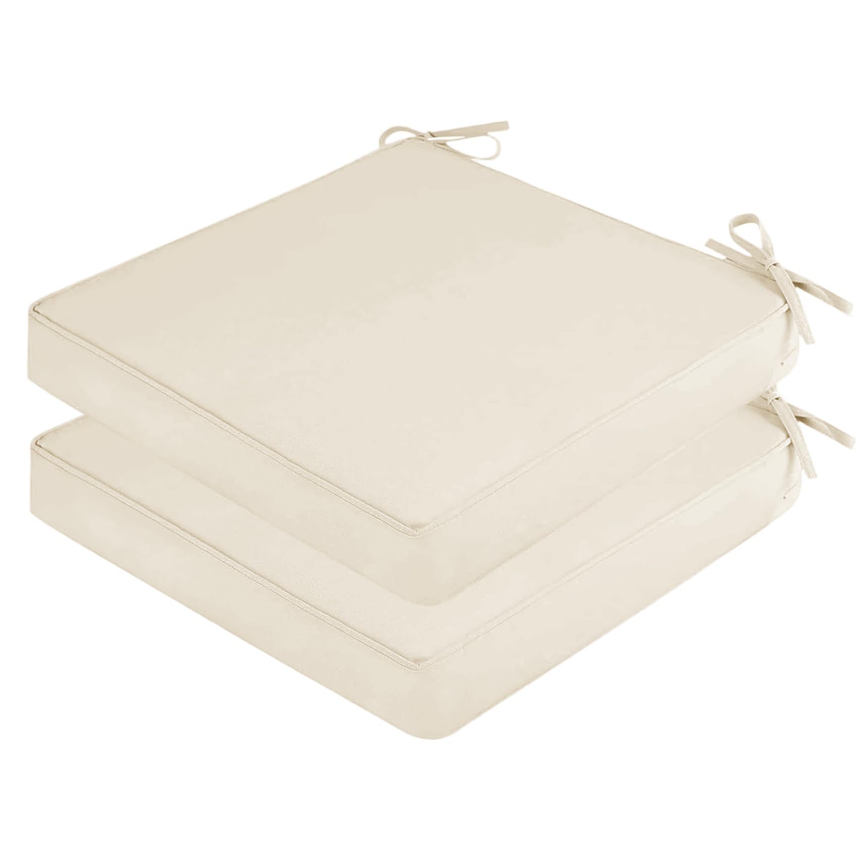 Coussins siège Patio carrés antidérapants et doux avec attaches réglables beige