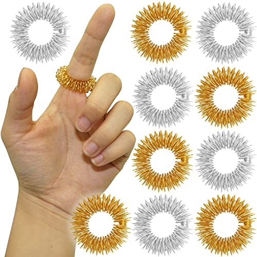 Finger Massage Ring 10 Pcs Relaxing Toy For Acupressure Therapy Releasing Stress Medicine Massager For Hands Silent Relax Reducer #TOP4