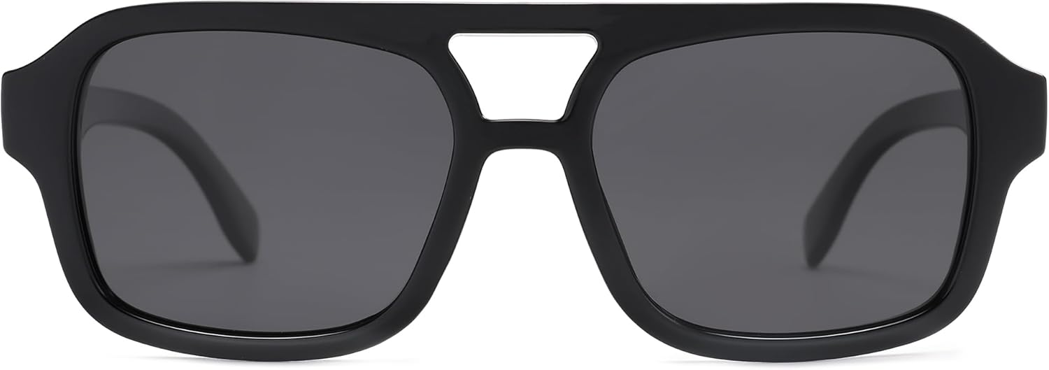 SOJOS Retro Aviator Sunglasses for Womens Mens Polarized Trendy Square Designer Inspired Shades 80s 90s Sun Glasses SJ2342 - Image 3