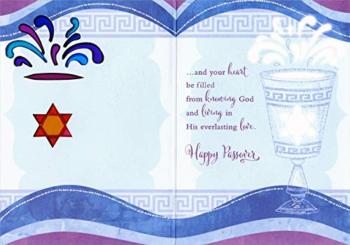 Designer Greetings Cup With Transparent Colorful Star And Splashes Die Cut Windows Passover Card #TOP1
