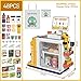 Cash Register Playset for Kids - 48PCS Pretend Play Money, Calculator, Scanner, Credit Card and Play Food for Boys and Girls Ages 3+ (668-125)
