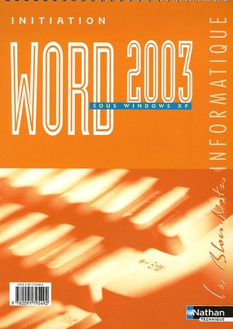 Télécharger Word 2003 : Initiation sous Windows XP by Monique Langlet (2005-05-02) PDF Ebook En Ligne