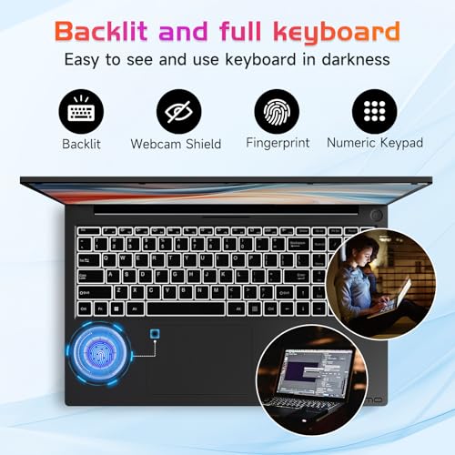 NIMO 17.3" IPS FHD-Laptop, Intel 6 Cores i3-1215U 16GB RAM 512GB SSD (Beat Ryzen 5 7520U, Up to 4.4GHz) Computer with 65W GaN Type C Fingerprint Backlit Keyboard, for Home Student and Business Gray