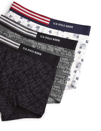 Image of U.S. Polo ASSN. Men's OET20 Printed Low Rise Underwear Trunks - Pack of 3