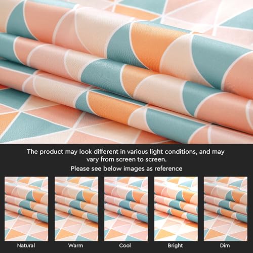 Image of Encasa XO Long Door Printed Sheer Curtains, Light Filtering Apricot | 4.5ft to 10 ft | Lightweight Polyester Twill | Rod Pocket Styling | Machine Washable | Set of 2