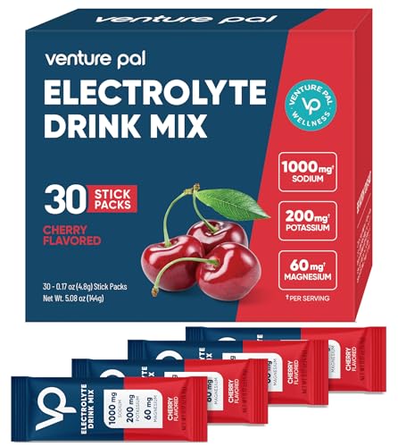 Image of Venture Pal High Sodium Sugar Free Electrolytes Powder Packet, Zero Calories Hydration Packets with Vitamin, Sodium, Potassium & Magnesium, Electrolyte Drink Mix, Vegan, Keto Friendly, 30 Count