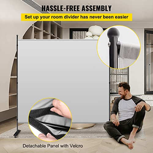 Vevor Office Partition 71" W X 14" D X 72" H Room Divider Wall W/Thicker Non-See-Through Fabric Office Divider Steel Base Portable Office Walls Dividers Gray Room Partition For Room Office Restaurant #TOP5